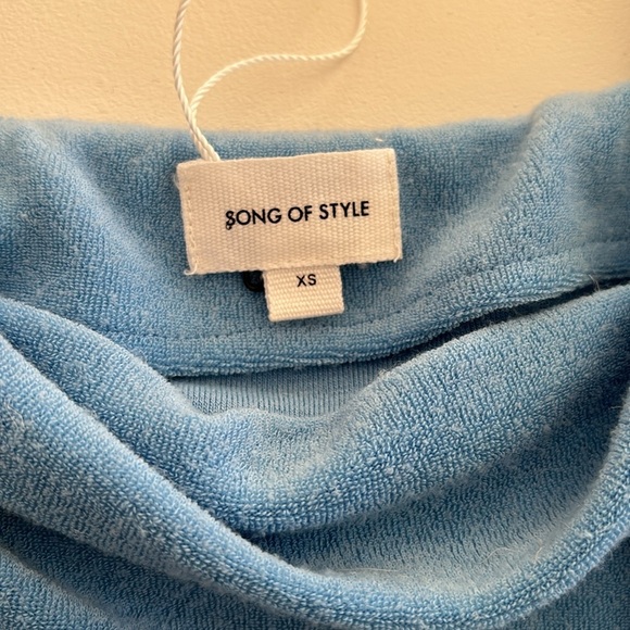 New Song of Style blue terry crop top XS - Picture 6 of 7